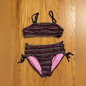 Girl’s Target art class Striped Bikini Set size 10-12 Large